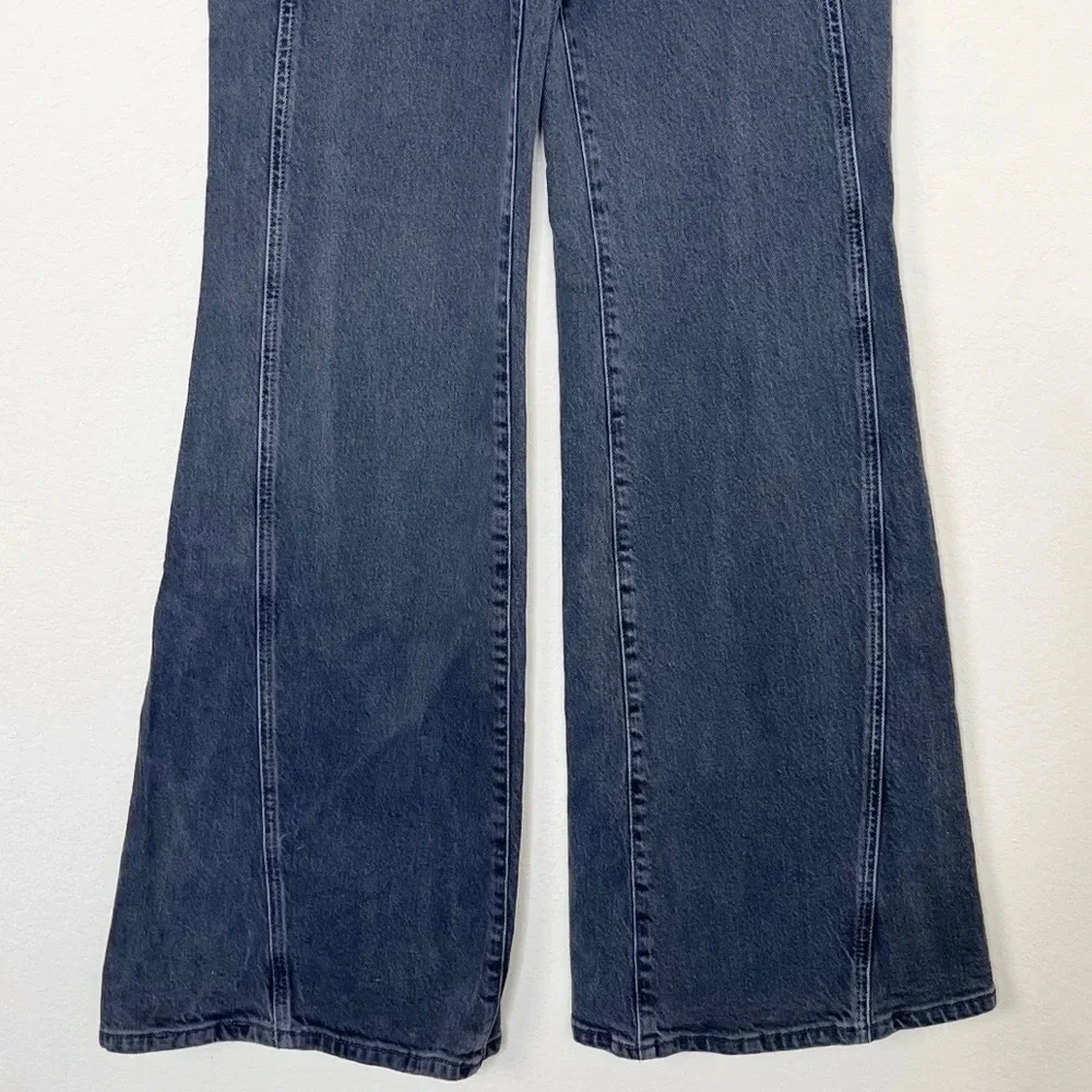 Free‎ People Florence Black Gray Flare Jeans
